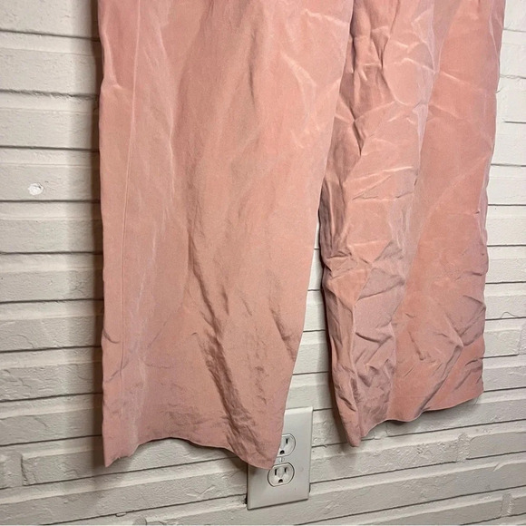 Rena Rowan Vintage Pink Silk Straight Wide Leg Pants, Women’s Size 12 Petite - Picture 4 of 8